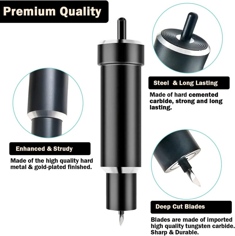 Niantime Deep Cut Blade and Housing Compatible with Cricut Maker, Replacement Deep point Blade Compatible with Air2/ Air3/ Maker/Maker 3 Cutting Machine (2 Deep Cut Blades & 1 Housing) - Image 4
